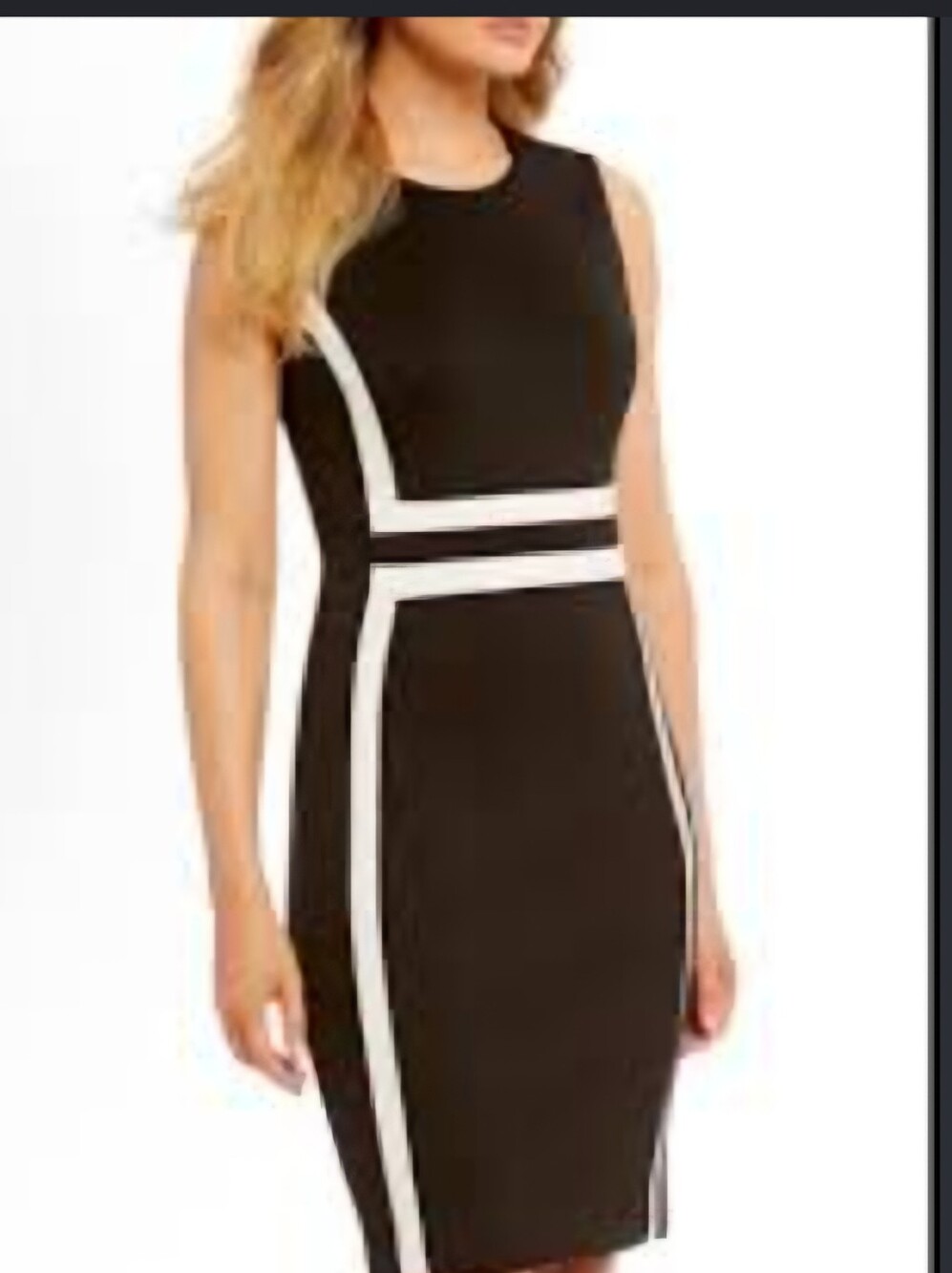 NWT Calvin KLEIN Black, Burgandy And White Colorblock Dress